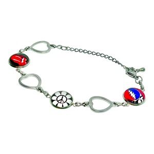Grateful Dead Rolling Stones Deadhead Bracelet, Steal Your Face